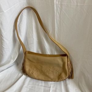 tan fringe handbag